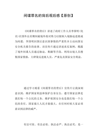 间谍罪名的背后观后感