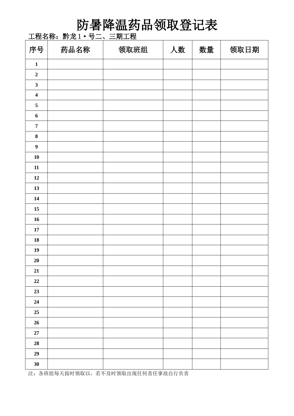 防暑降温药品领取登记_第1页