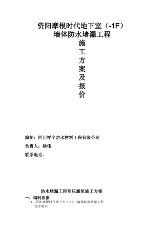 防水堵漏施工方案