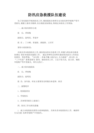 防汛应急救援队伍建设