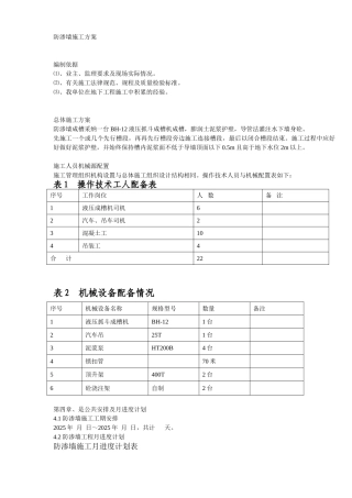 防渗墙施工方案