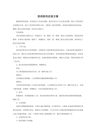 防洪防汛应急方案