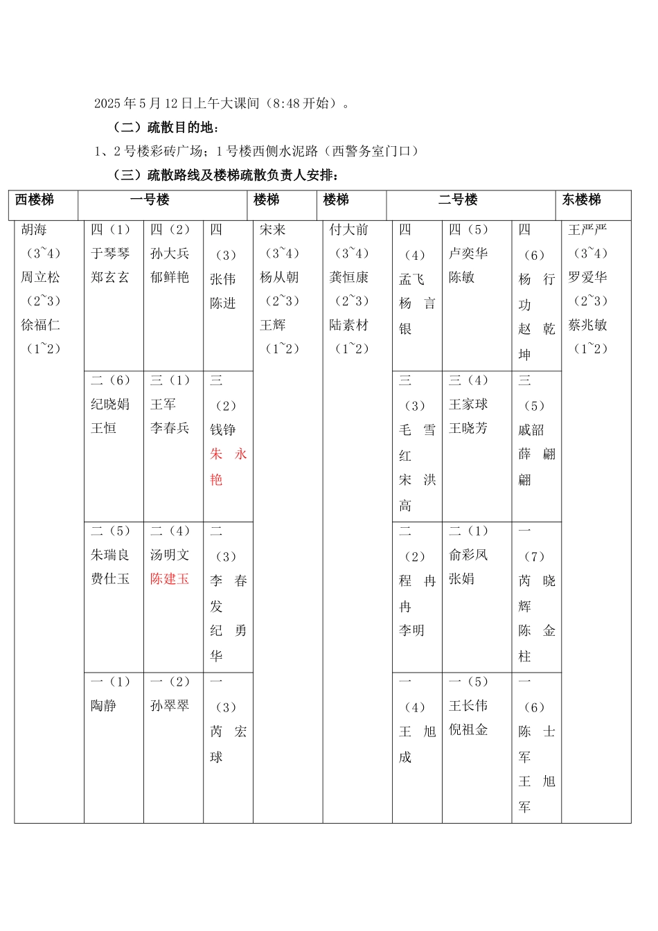 防震应急疏散演练方案_第2页
