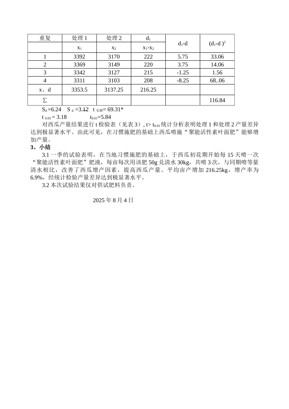 阿托菲纳聚能活性素在西瓜上实验_第2页