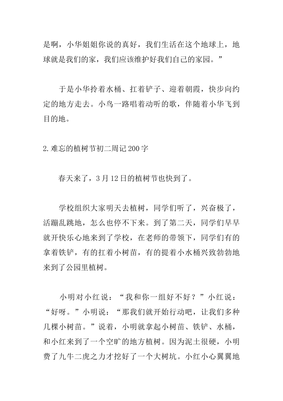 难忘的植树节初二周记200字5篇_第2页