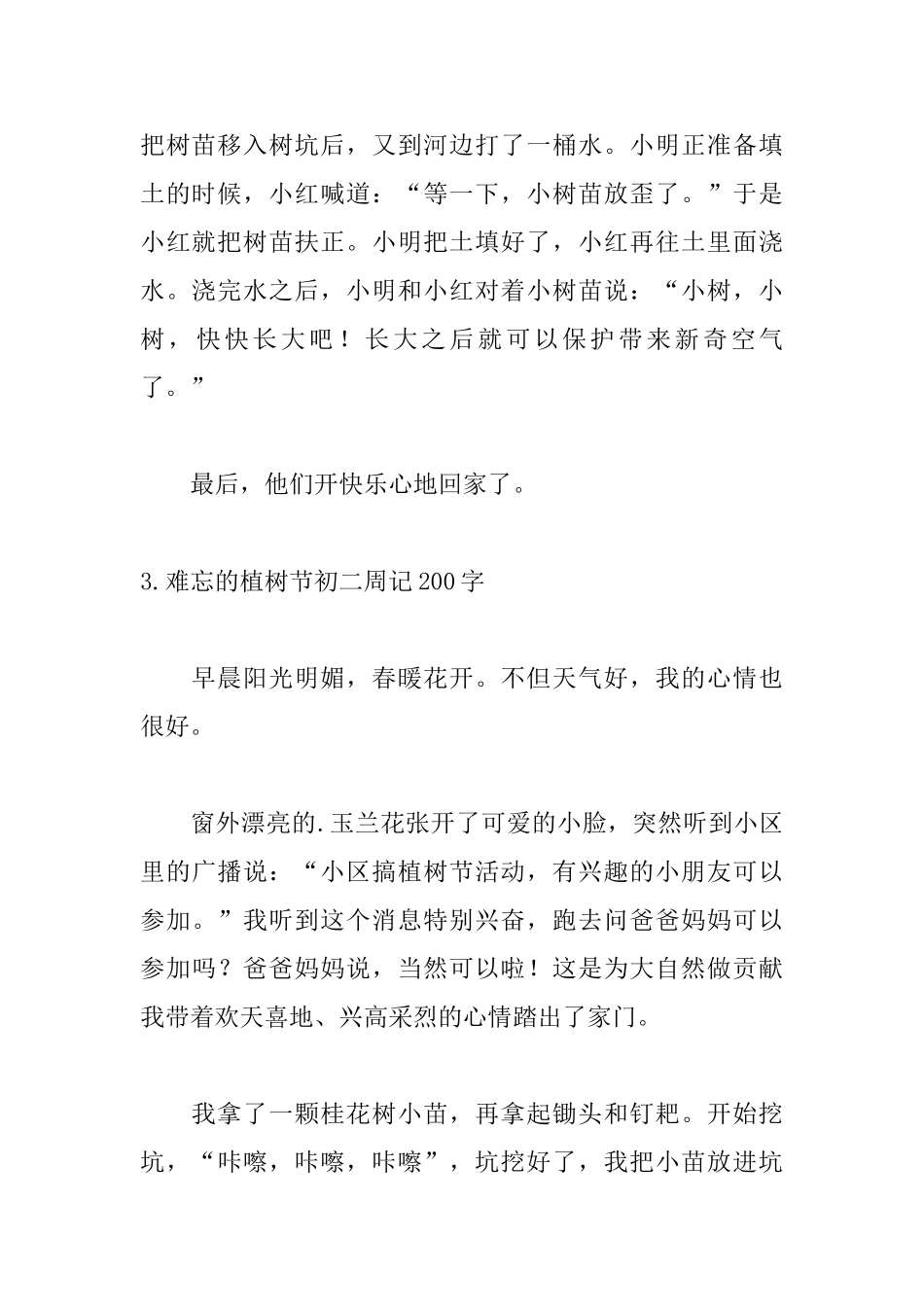 难忘的植树节初二周记200字5篇_第3页