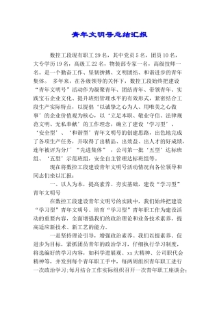 青年文明号总结汇报