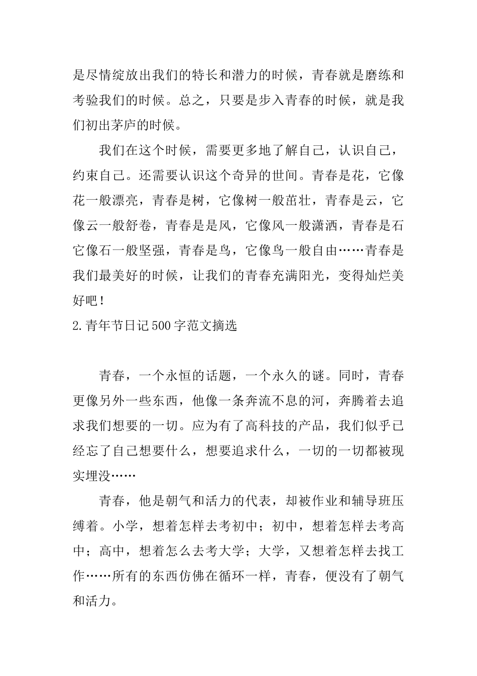 青年节日记500字范文摘选_第2页