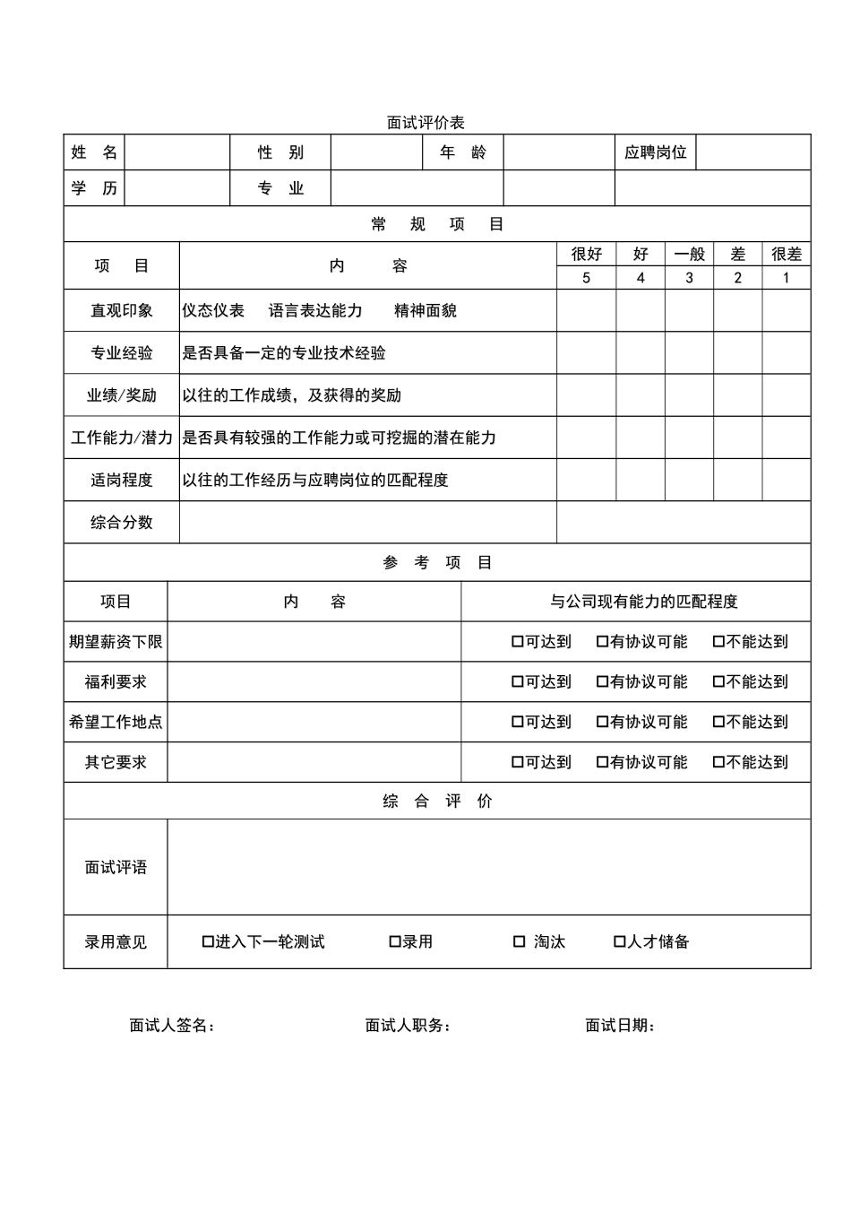 面试人员基础信息登记表_第2页