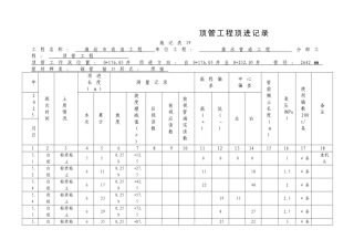 顶管工程顶进记录1