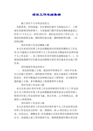 项目工作总结集锦