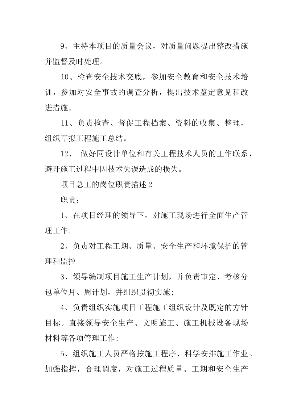 项目总工的岗位职责描述_第2页
