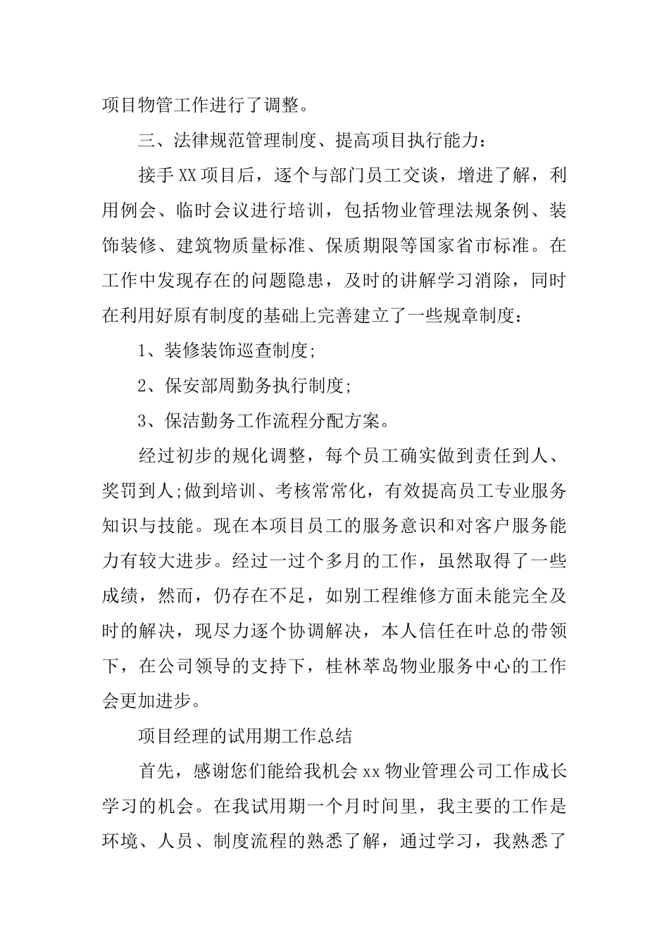 项目经理试用期的工作总结_第2页