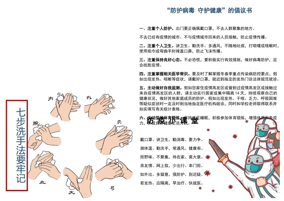预防肺炎疫情防护手抄报电子小报_第1页