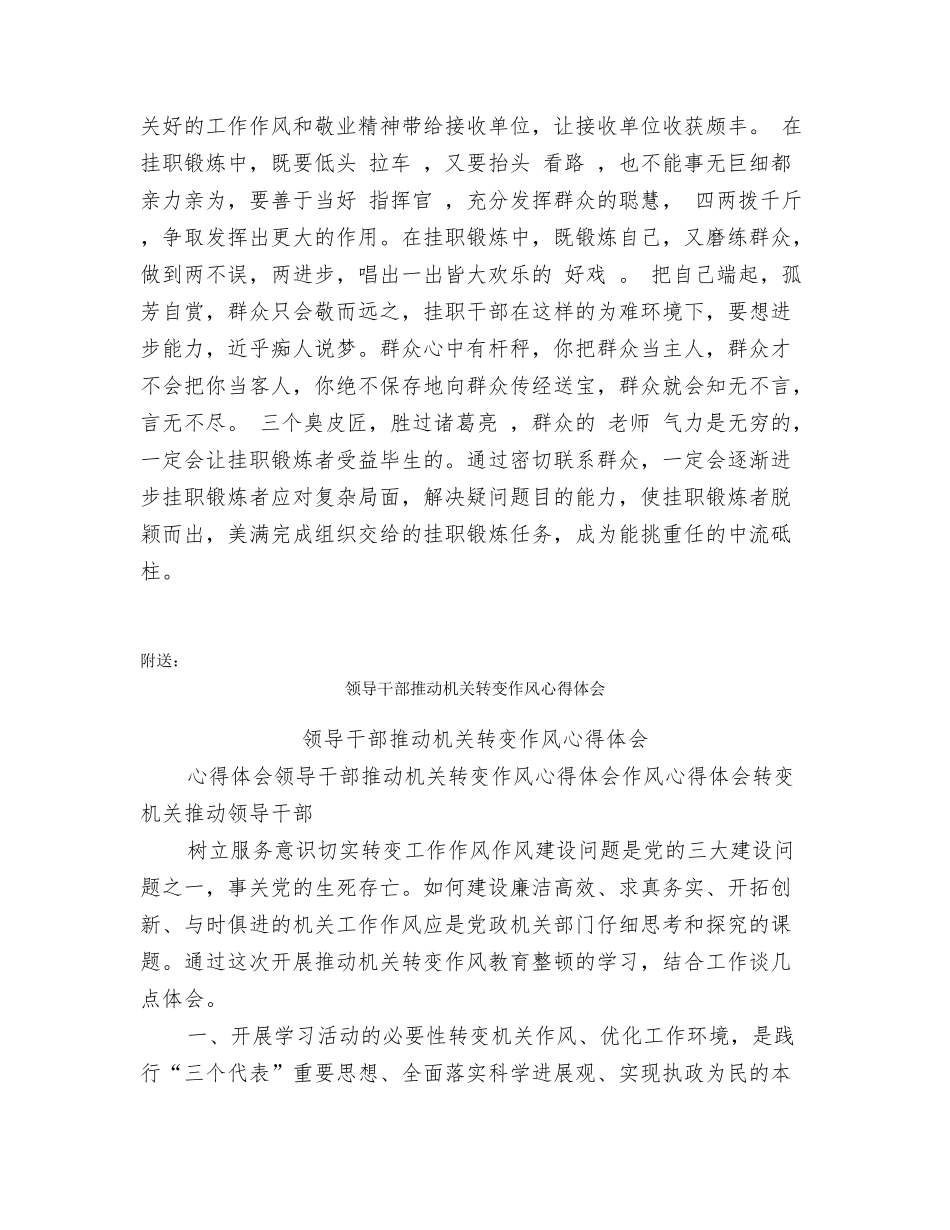 领导干部挂职锻炼群众工作心得体会_第2页