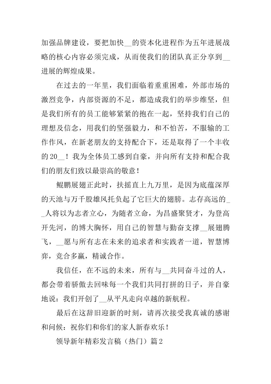领导新年精彩发言稿_第2页