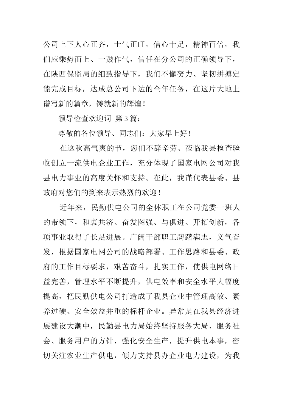 领导检查欢迎词_第3页