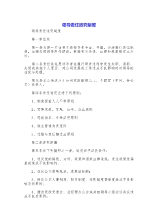 领导责任追究制度