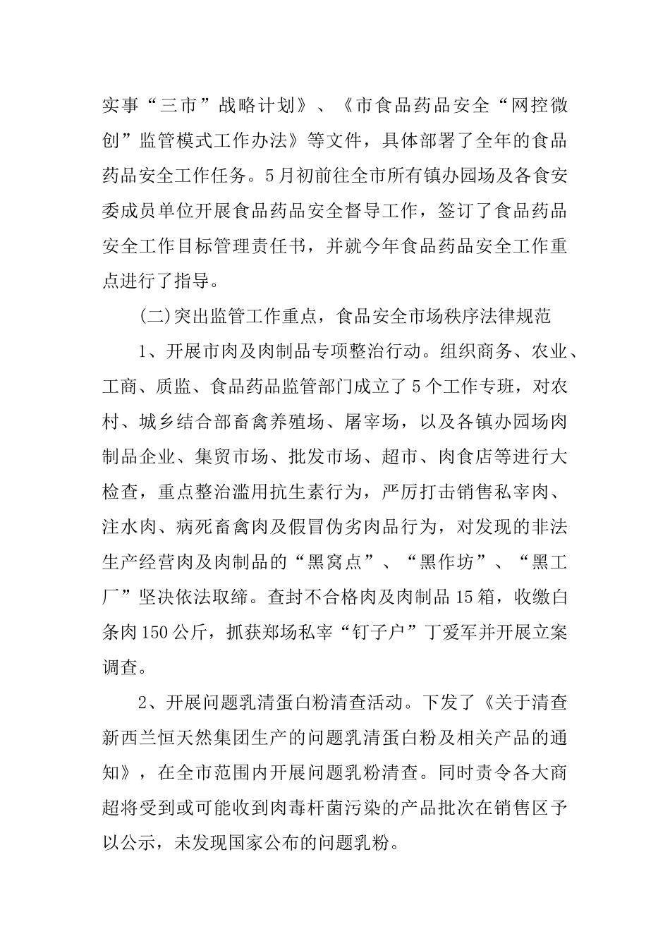 食品药品个人工作总结范文_第2页