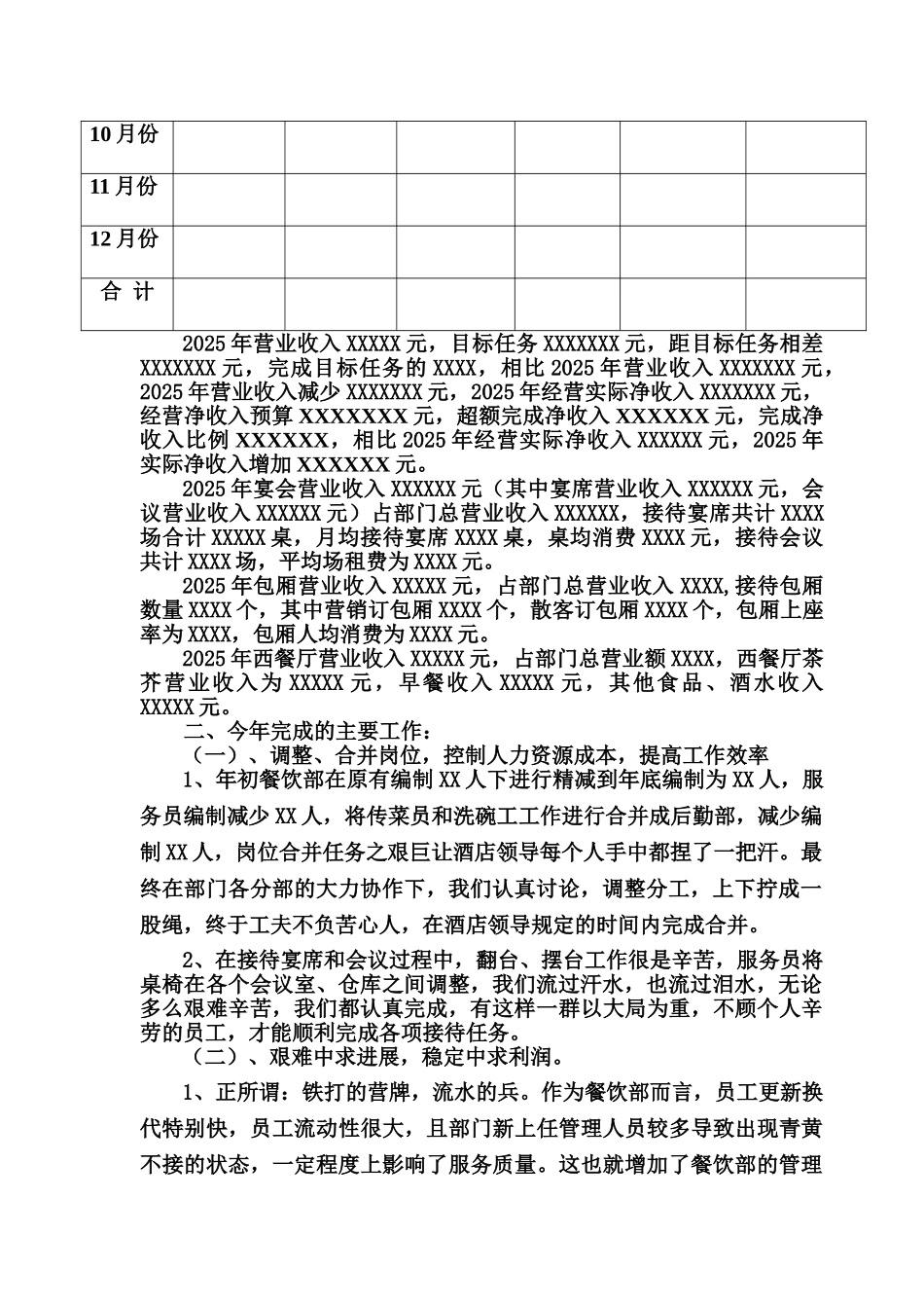 餐饮部2025年工作总结及2025年工作计划_第2页