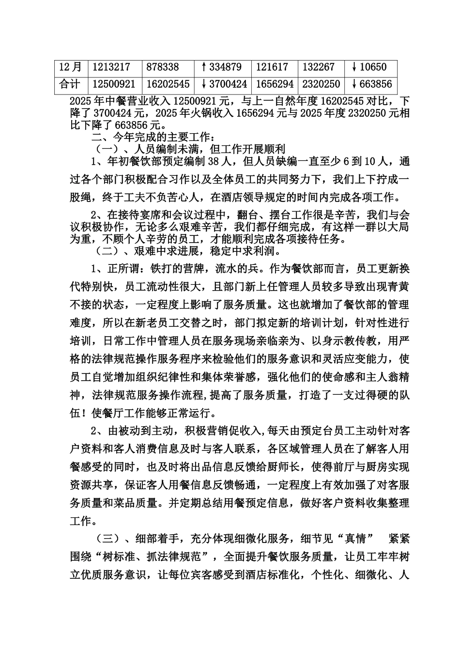 餐饮部前厅2025年度工作总结_第2页