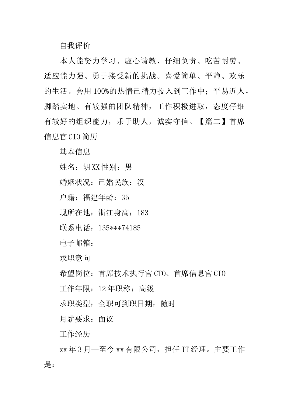 首席信息官CIO简历_第3页