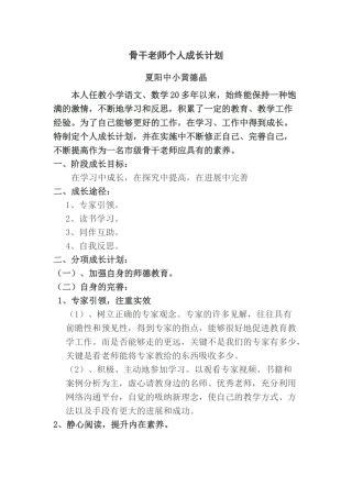 骨干教师个人成长计划