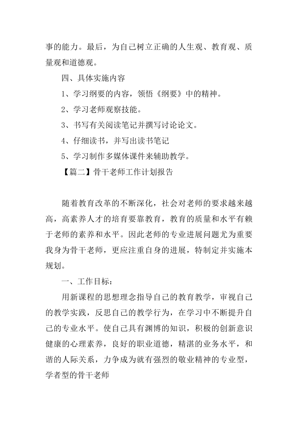 骨干教师工作计划报告_第3页