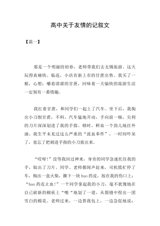 高中关于友情的记叙文