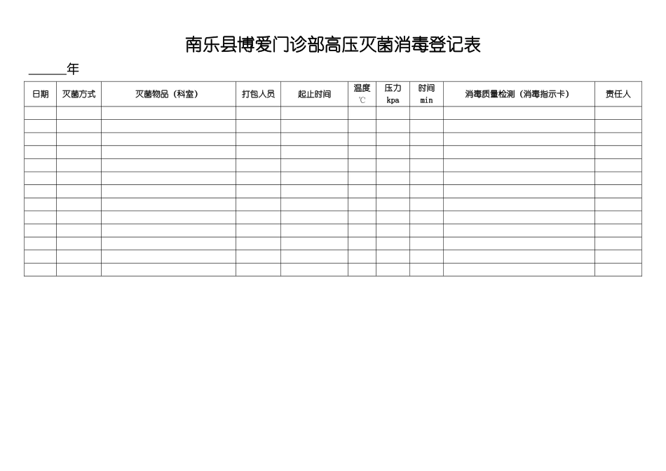 高压灭菌消毒登记表_第1页