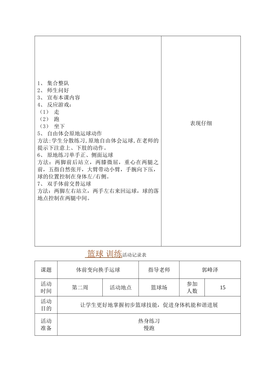 鹿城小学篮球社团活动记录表_第2页