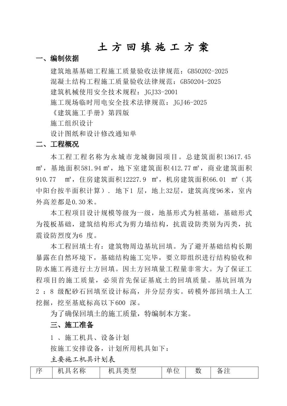 龙城御园1#楼回填土施工方案_第2页