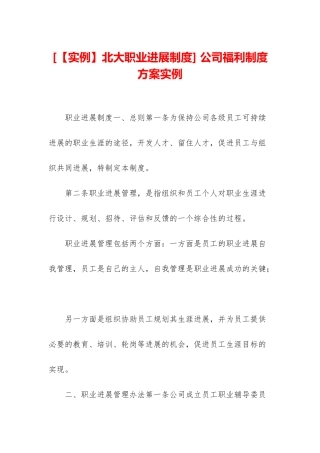 -公司福利制度方案实例