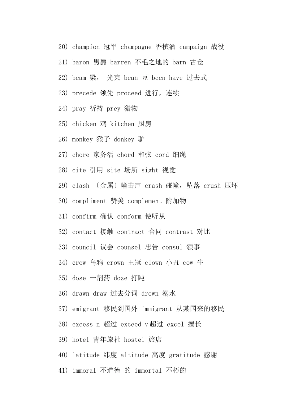 142个容易混淆拼错的高中英文单词_第2页