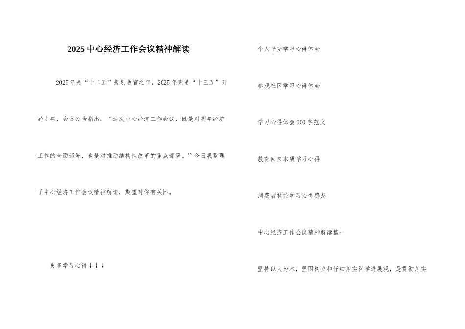 2025中央经济工作会议精神解读_第1页