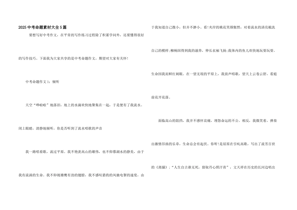 2025中考命题素材大全5篇_第1页