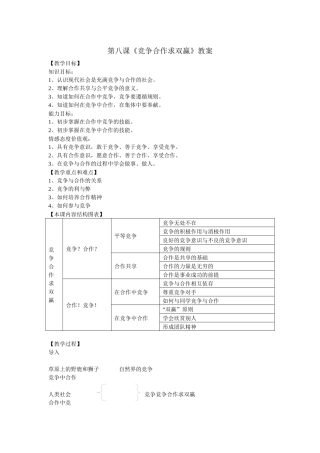 第八课《竞争合作求双赢》教案