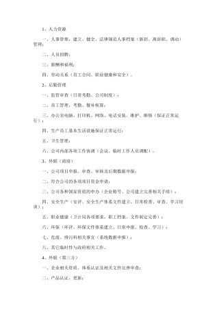 2025年办公室主任工作内容