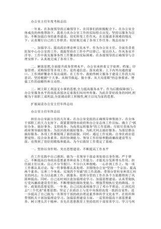 2025年办公室主任年度考核总结