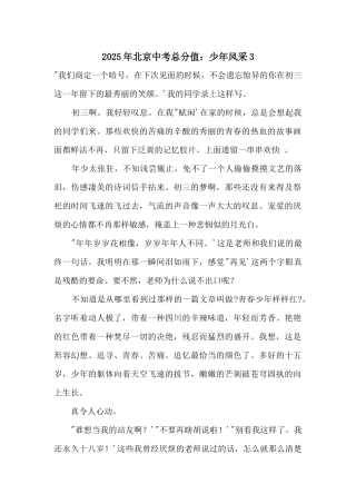 2025年北京中考满分：少年风采3