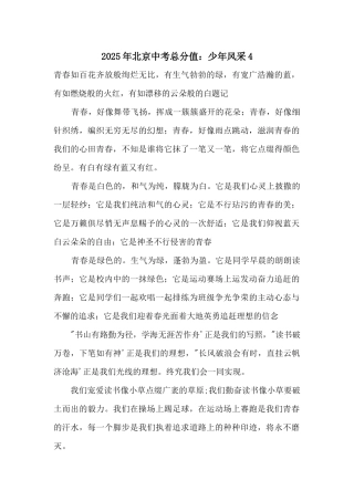 2025年北京中考满分：少年风采4
