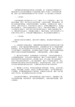 2025年医保行政审批窗口服务工作总结