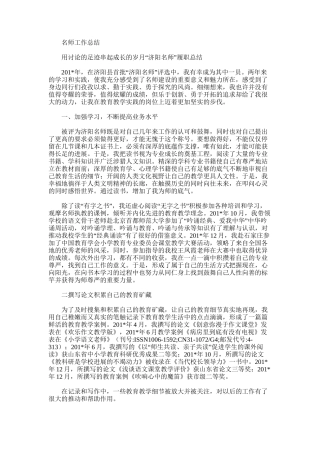 2025年名师工作总结