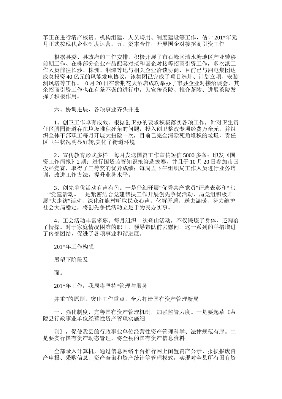 2025年国资局工作总结和工作构想_第2页