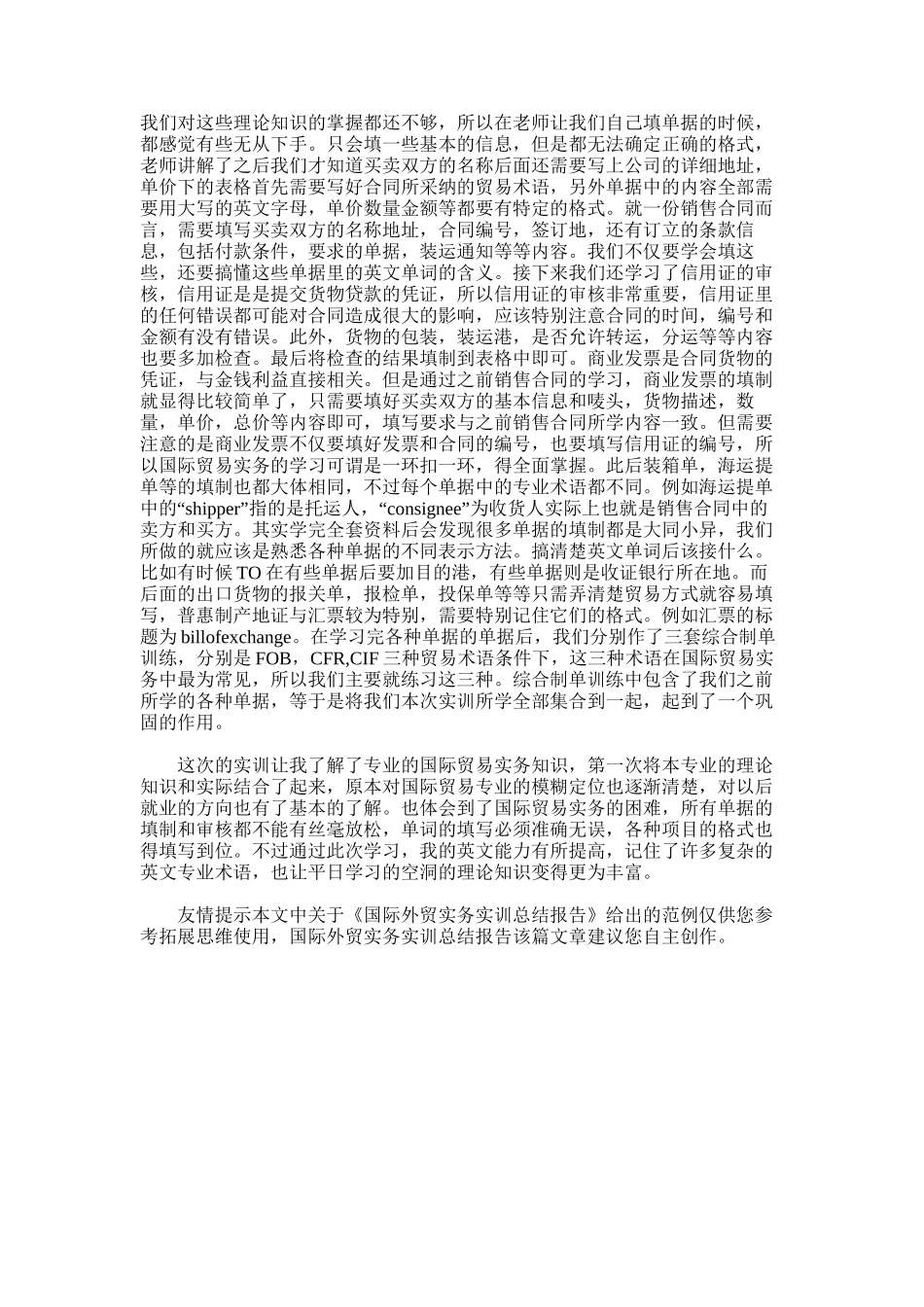 2025年国际外贸实务实训总结报告_第3页