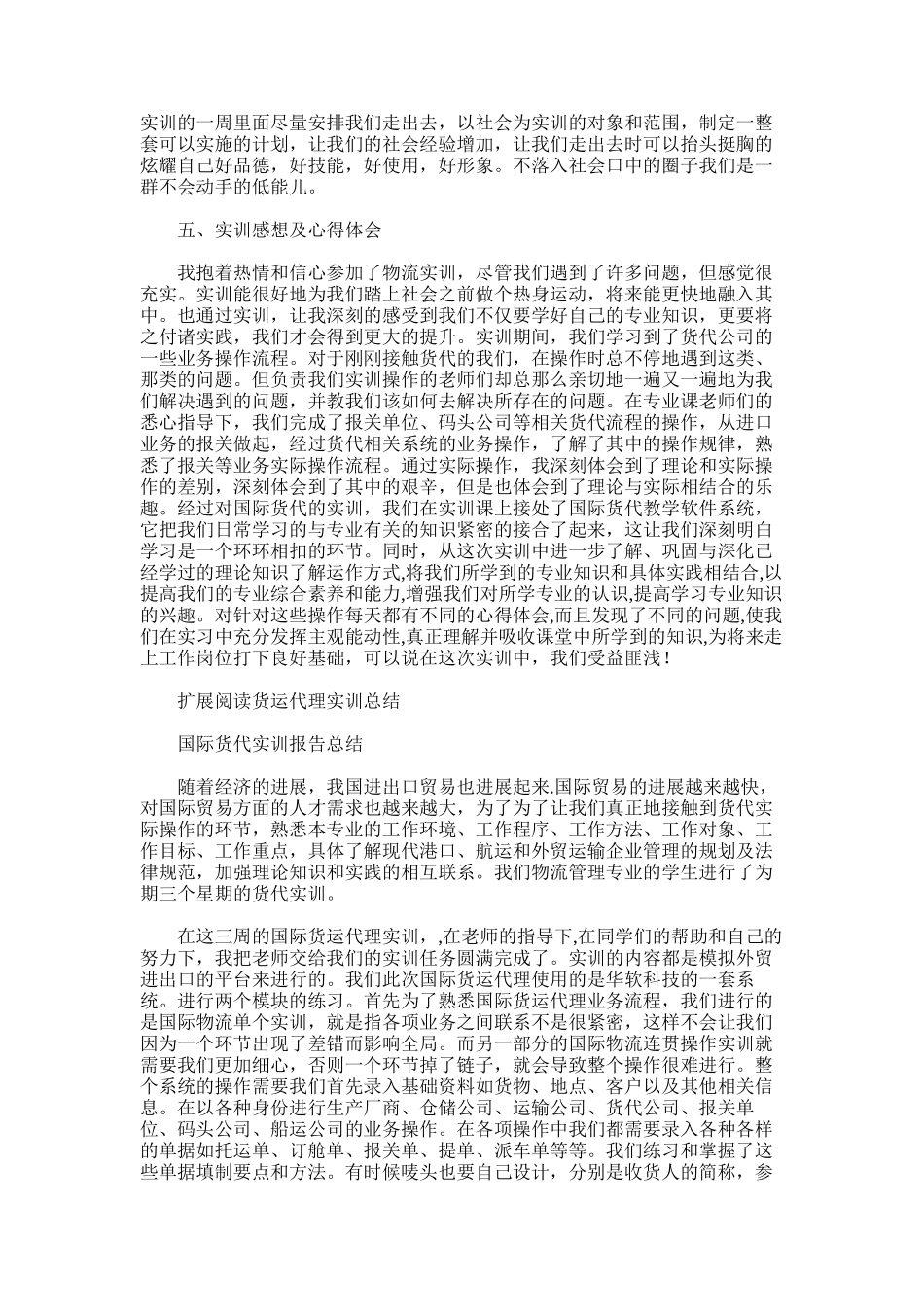2025年国际货代实训总结doc_第3页