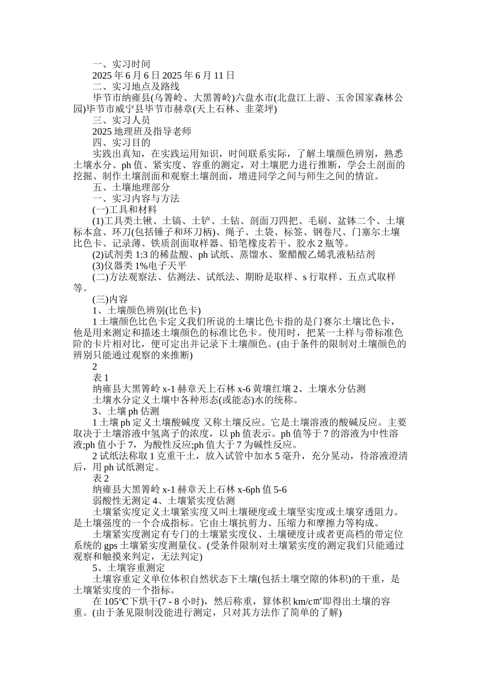 2025年土壤与植物地理实习报告_第1页