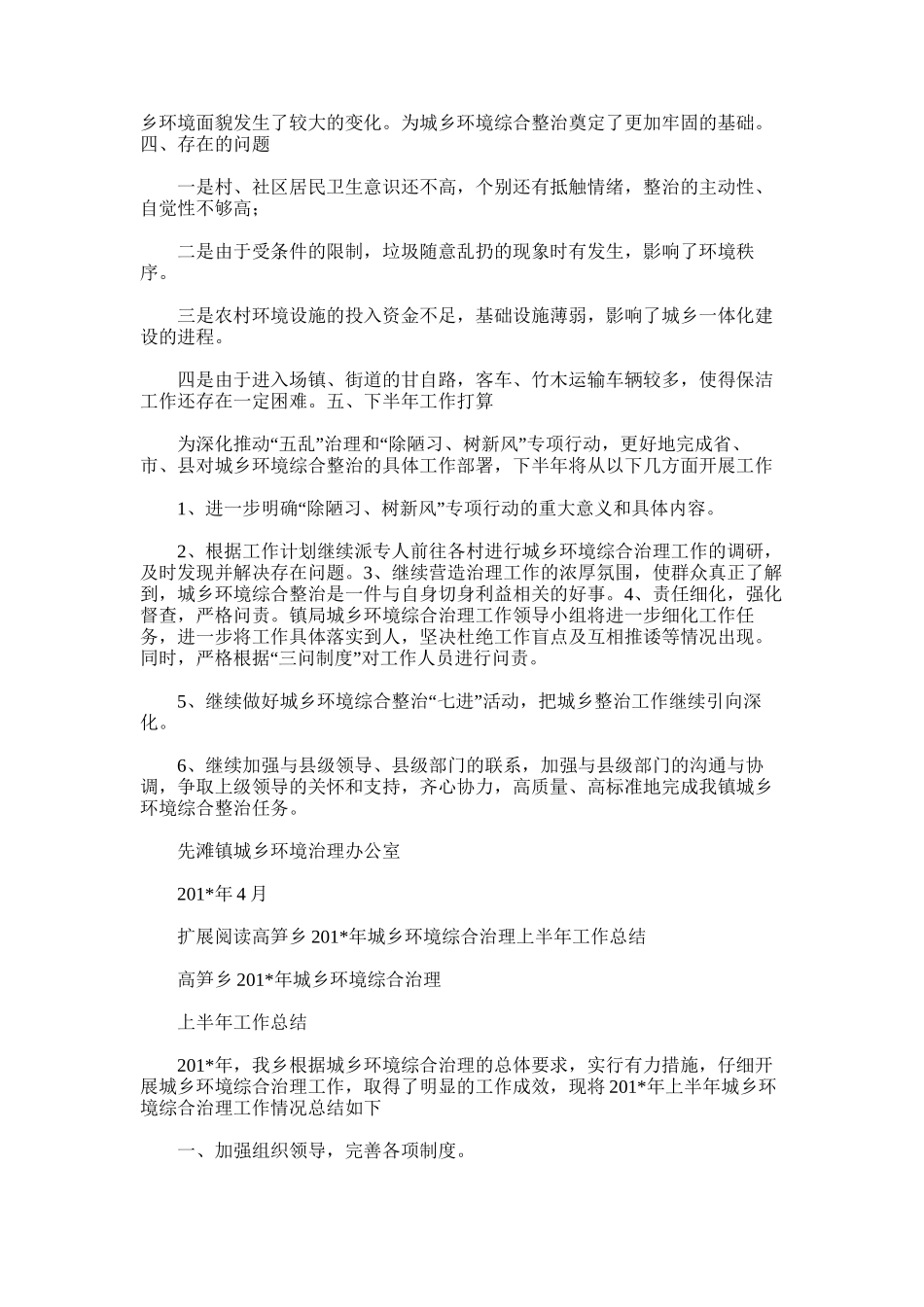 2025年城乡环境综合治理上半年工作总结_第2页