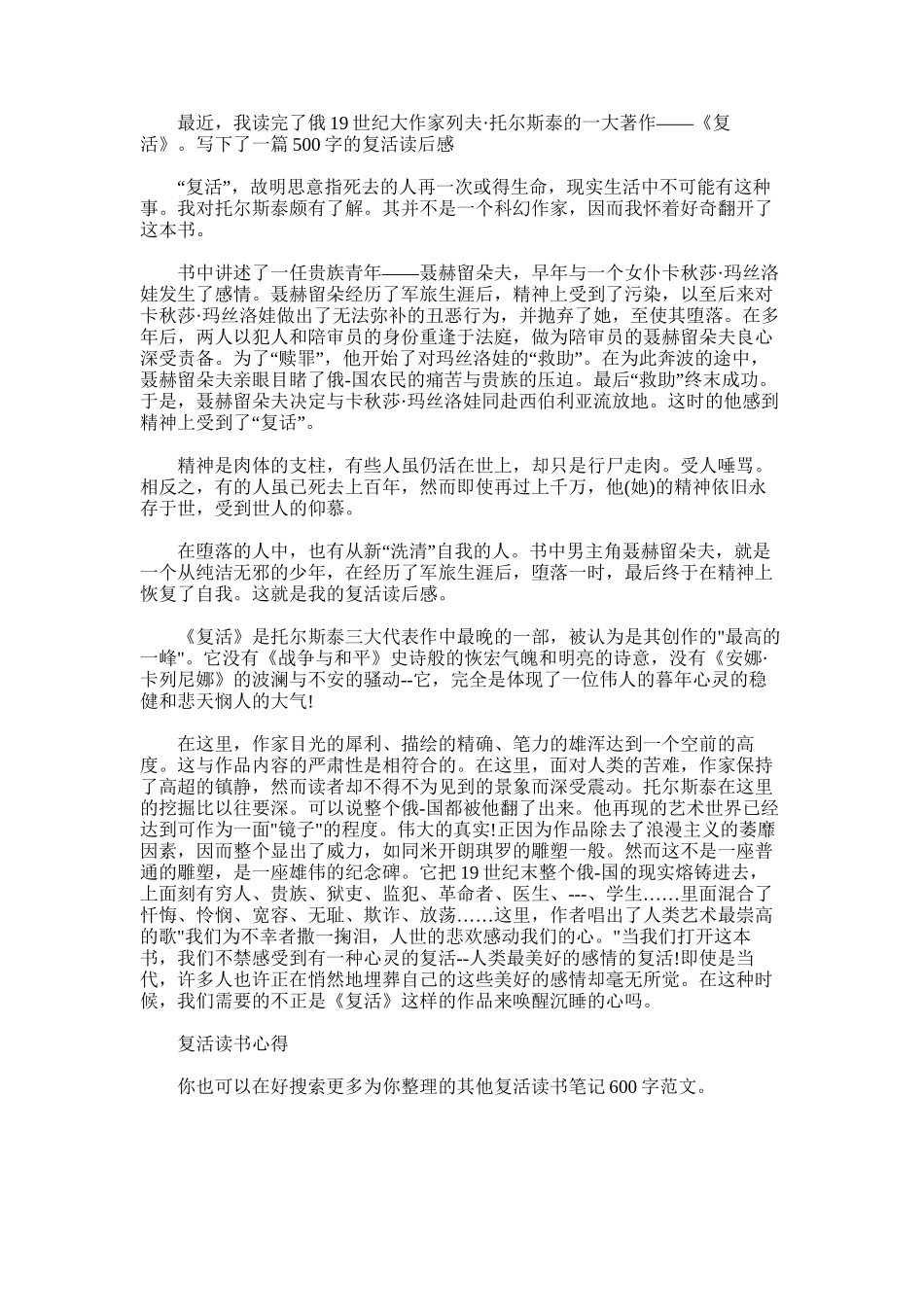 2025年复活读书笔记600字_第3页