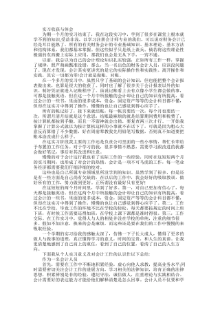 2025年大学毕业生会计专业的实习报告